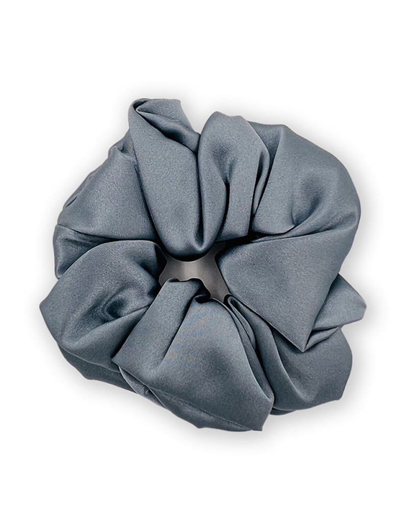 Elegant Blue Silk Scrunchy