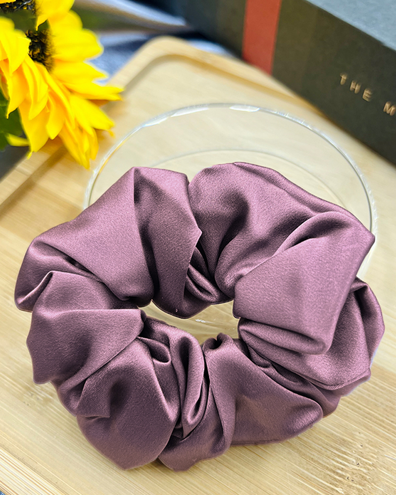 Ruby Red Silk Scrunchy