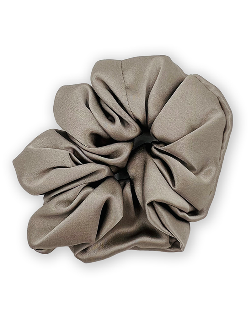 Starlight Grey Silk Scrunchy